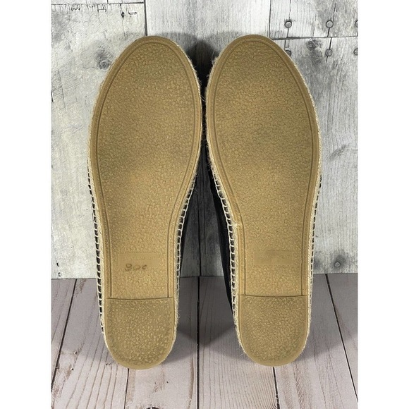 YSL SAINT LAURENT WOMEN’S LOGO ESPADRILLE BLACK LEATHER SZ-10 US/40 EU $650 - Picture 10 of 12